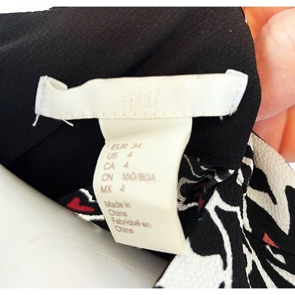 H&M COLORFUL PRINT BUTTON BACK DRESS - 4 - Picture 4 of 5